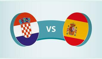 Croacia versus España, equipo Deportes competencia concepto. vector