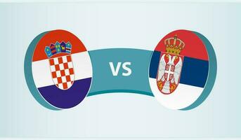 Croatia versus Serbia, team sports competition concept. vector