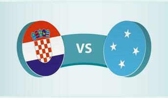 Croacia versus micronesia, equipo Deportes competencia concepto. vector