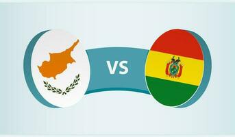 Chipre versus bolivia, equipo Deportes competencia concepto. vector