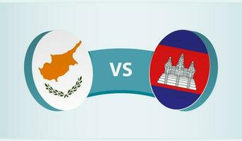 Chipre versus Camboya, equipo Deportes competencia concepto. vector