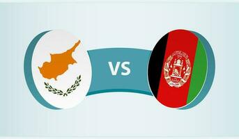 Chipre versus Afganistán, equipo Deportes competencia concepto. vector
