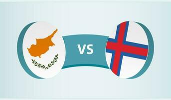 Chipre versus Feroe islas, equipo Deportes competencia concepto. vector