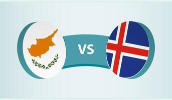 Chipre versus Islandia, equipo Deportes competencia concepto. vector