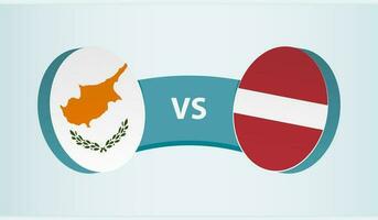 Cyprus versus Latvia, team sports competition concept. vector