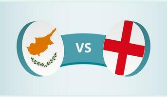 Cyprus versus England, team sports competition concept. vector