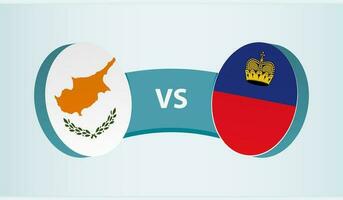 Cyprus versus Liechtenstein, team sports competition concept. vector