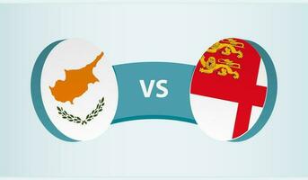 Cyprus versus Sark, team sports competition concept. vector