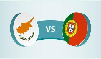 Cyprus versus Portugal, team sports competition concept. vector