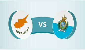 Cyprus versus San Marino, team sports competition concept. vector