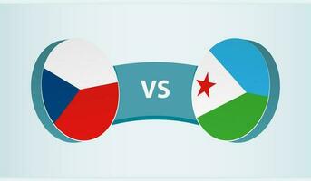 Czech Republic versus Djibouti, team sports competition concept. vector