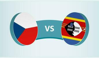 Czech Republic versus Swaziland, team sports competition concept. vector
