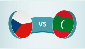 Czech Republic versus Maldives, team sports competition concept. vector