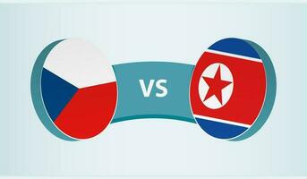 Czech Republic versus North Korea, team sports competition concept. vector