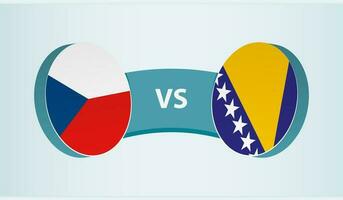 Czech Republic versus Bosnia and Herzegovina, team sports competition concept. vector