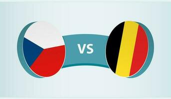 checo república versus Bélgica, equipo Deportes competencia concepto. vector