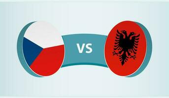 Czech Republic versus Albania, team sports competition concept. vector