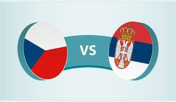 Czech Republic versus Serbia, team sports competition concept. vector