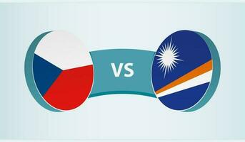 Czech Republic versus Marshall Islands, team sports competition concept. vector