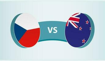 Czech Republic versus New Zealand, team sports competition concept. vector