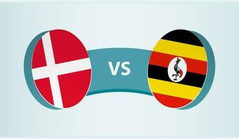 Denmark versus Uganda, team sports competition concept. vector