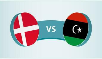 Dinamarca versus Libia, equipo Deportes competencia concepto. vector