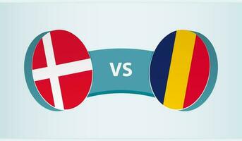Dinamarca versus Chad, equipo Deportes competencia concepto. vector