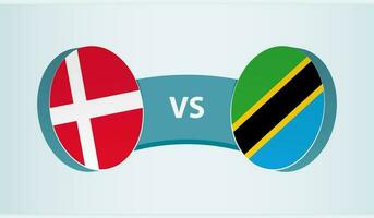 Dinamarca versus Tanzania, equipo Deportes competencia concepto. vector