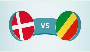 Dinamarca versus congo, equipo Deportes competencia concepto. vector