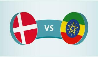 Dinamarca versus Etiopía, equipo Deportes competencia concepto. vector