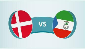 Dinamarca versus ecuatorial Guinea, equipo Deportes competencia concepto. vector