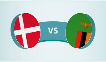 Dinamarca versus Zambia, equipo Deportes competencia concepto. vector