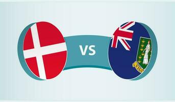 Denmark versus British Virgin Islands, team sports competition concept. vector