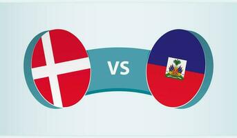 Dinamarca versus Haití, equipo Deportes competencia concepto. vector