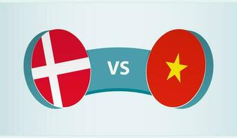 Dinamarca versus Vietnam, equipo Deportes competencia concepto. vector