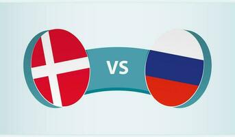 Denmark versus Russia, team sports competition concept. vector