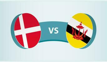 Denmark versus Brunei, team sports competition concept. vector