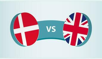 Denmark versus United Kingdom, team sports competition concept. vector