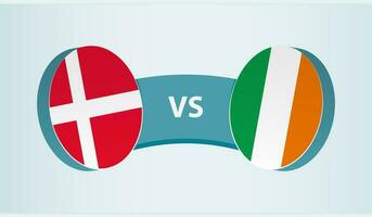 Dinamarca versus Irlanda, equipo Deportes competencia concepto. vector