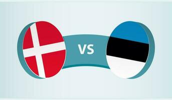 Dinamarca versus Estonia, equipo Deportes competencia concepto. vector