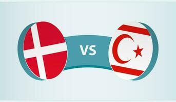Dinamarca versus del Norte Chipre, equipo Deportes competencia concepto. vector