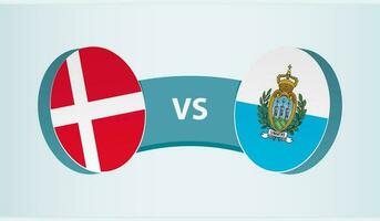 Denmark versus San Marino, team sports competition concept. vector