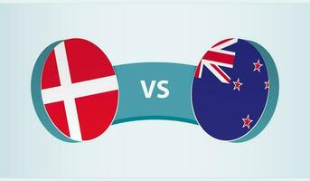 Denmark versus New Zealand, team sports competition concept. vector