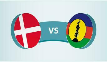 Denmark versus New Caledonia, team sports competition concept. vector