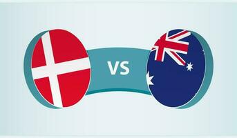 Dinamarca versus Australia, equipo Deportes competencia concepto. vector