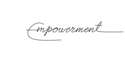 One continuous line drawing typography line art of empowerment word vector