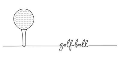 Continuous single one line of golf ball isolated on white background. vector