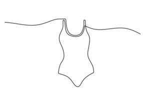 Swimwear One Line Drawing Continuous Hand Drawn Sport Theme Object vector