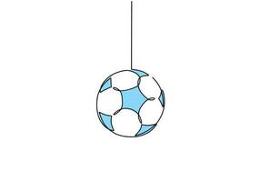 Soccer Ball One Line Drawing Continuous Hand Drawn Sport Theme Object vector