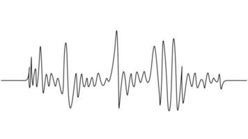 Music wave vector simple. Continuous one line drawing